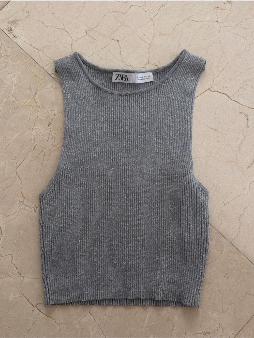 gorgeous silver metallic shimmer tank
